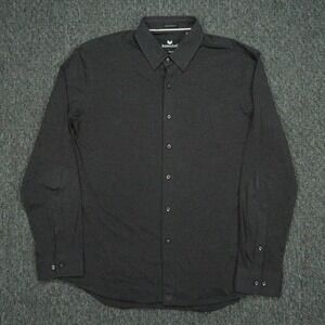 Buttercloth Shirt Mens Large Gray Icy Cotton Regular Fit Long Sleeve